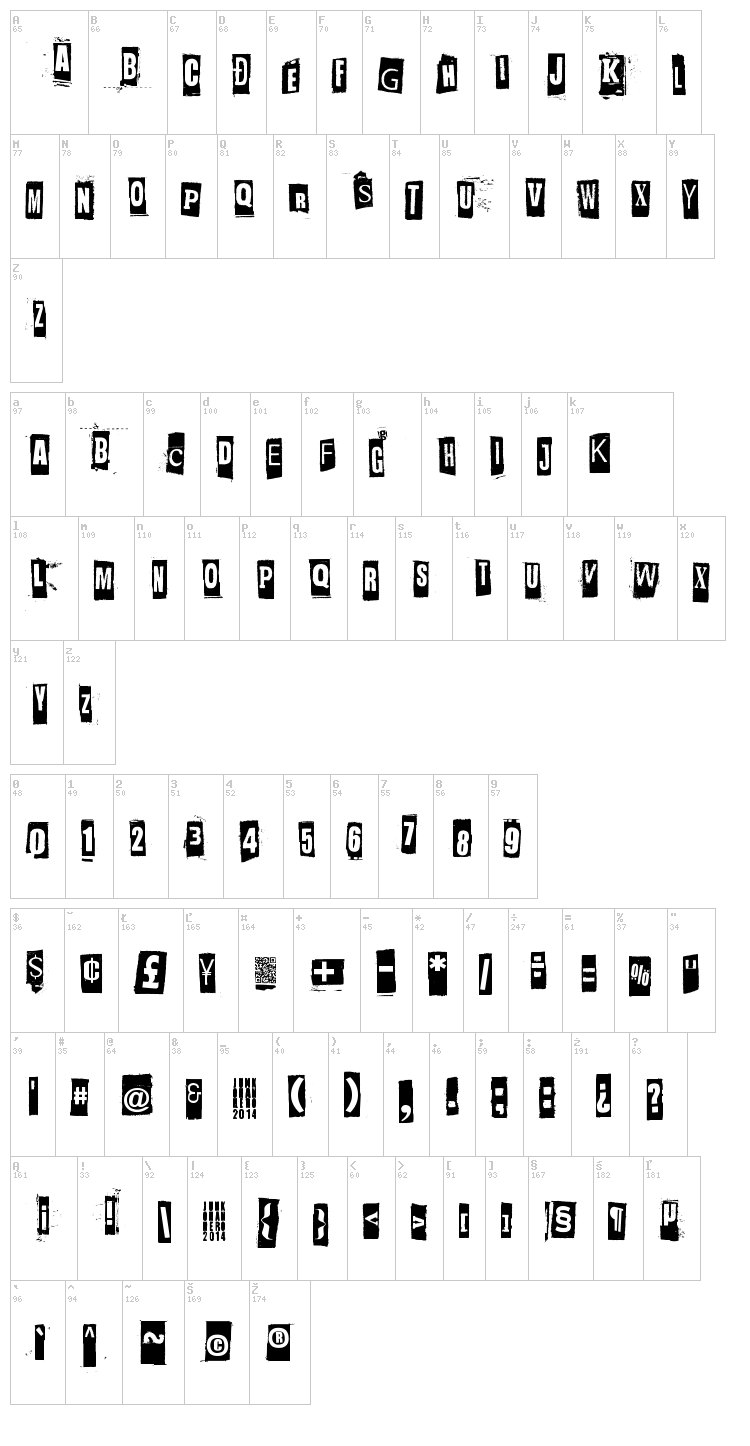 Jockey Full Of Bourbon font map